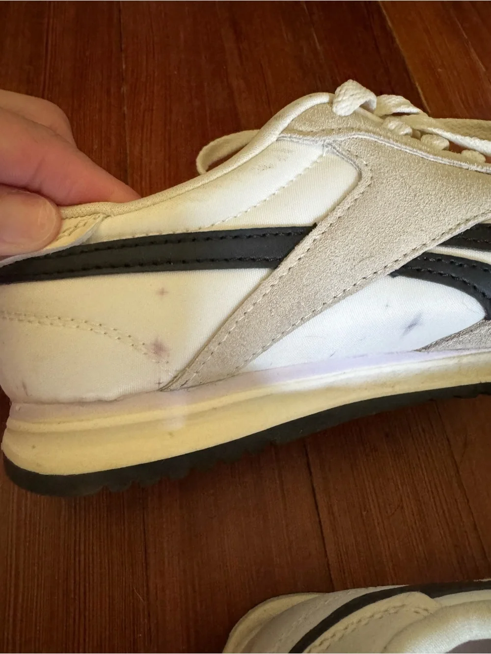 Reebok Women’s Beige and Black Retro Running Sneakers